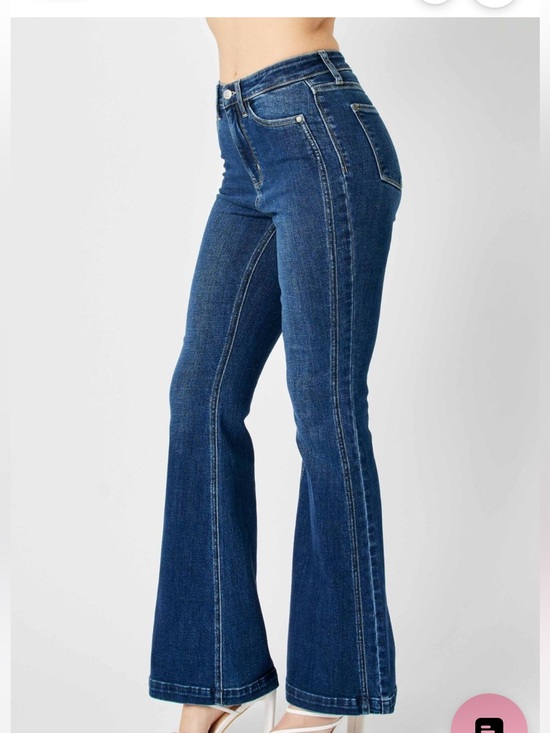 Judy Blue Denim - Judy Blue High-Rise side seam retro Dark wash Flare sunset stroll  jeans 13/31